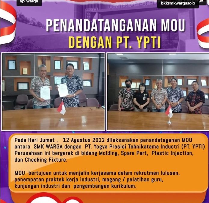 Penandatanganan MOU dengan PT. YPTI